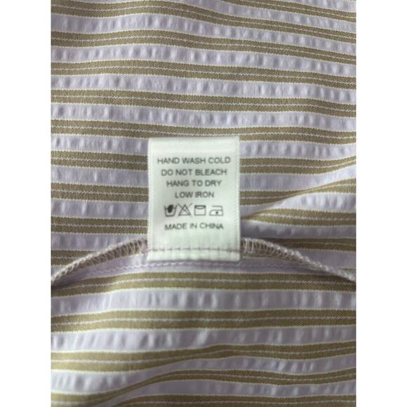 Pomander Place Tuckernuck Lilac Stripe Seersucker Finley Flutter Sleeve Dress L - Picture 11 of 11